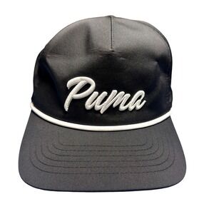 Puma Golf Retro Rope Snapback Hat Black White Cap 023924-01 Flexfit 110 OSFA
